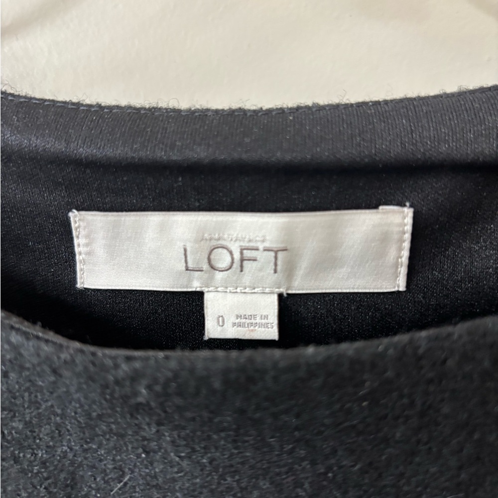 LOFT Black Sequin Wool Dress - Picture 2 of 5